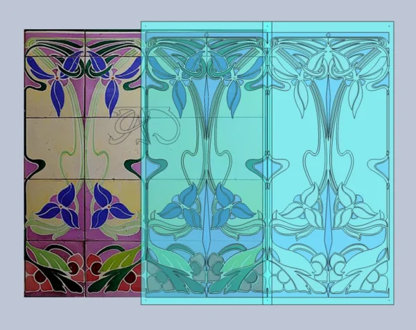 A&D Art Nouveau Wall Border Stencil #97, set of pdf, dxf, svg files - Image 4