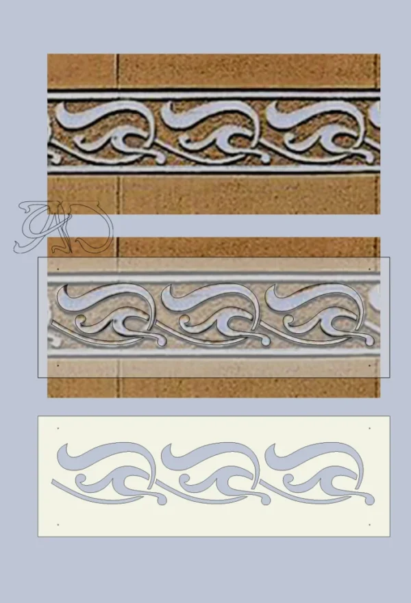 A&D Art Nouveau Wall Border Stencil #106, set of pdf, dxf, svg files - Image 4