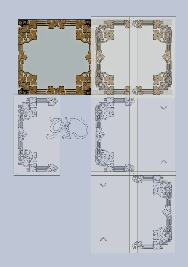 A&D Art Nouveau Wall Border Stencil #109 footer, set of pdf, dxf, svg files - Image 3