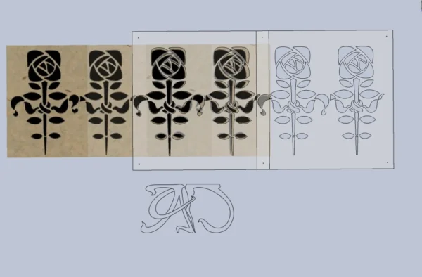 A&D Art Nouveau Wall Border Stencil #116, set of pdf, dxf, svg files - Image 4