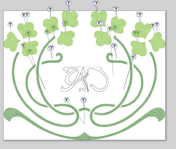 A&D Art Nouveau Wall Border Stencil #31-foot, set of pdf, dxf, svg files - Image 5