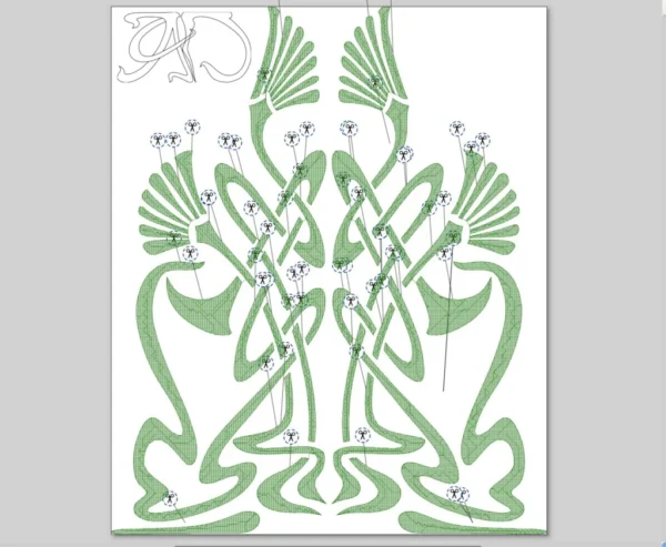 A&D Art Nouveau Wall Border Stencil #22, set of pdf, dxf, svg files - Image 4