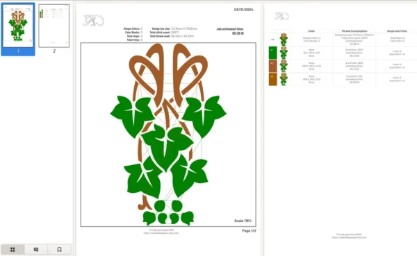 A&D Art Nouveau Wall Border Stencil #33, set of pdf, dxf, svg files - Image 5