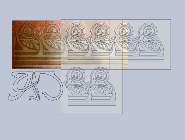 A&D Art Nouveau Wall Border Stencil #122 center, set of pdf, dxf, svg files - Image 3