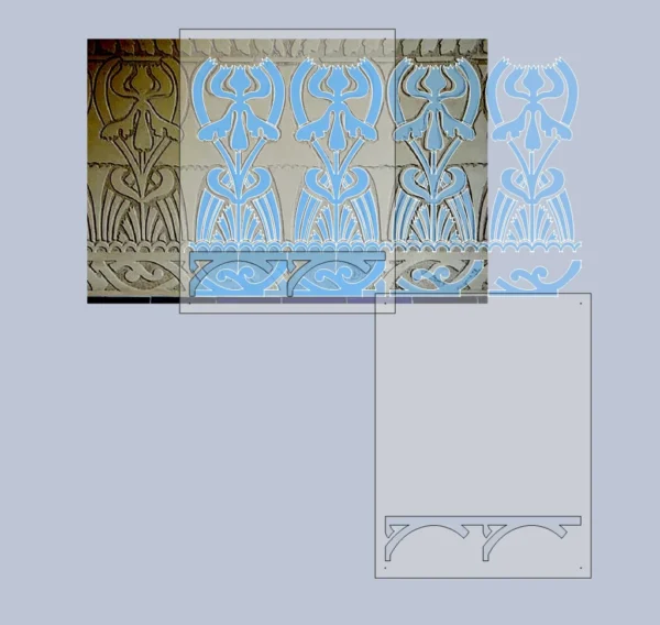 A&D Art Nouveau Wall Border Stencil #112, set of pdf, dxf, svg files - Image 3