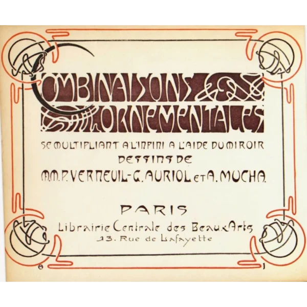 Combinaisons Ornamentales, Alfons Maria Mucha, M.M.P. Verneuil-G.Auriol,  Paris, 60 pages.