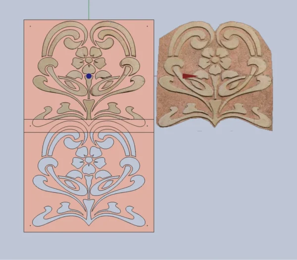 A&D Art Nouveau Wall Border Stencil #34, set of pdf, dxf, svg files - Image 3