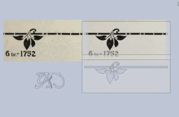 A&D Art Nouveau Wall Border Stencil #147, set of pdf, dxf, svg files - Image 3