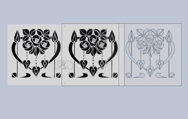 A&D Art Nouveau Wall Border Stencil #140, set of pdf, dxf, svg files - Image 3