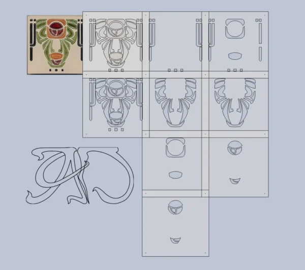 A&D Art Nouveau Wall Border Stencil #142, set of pdf, dxf, svg files - Image 4