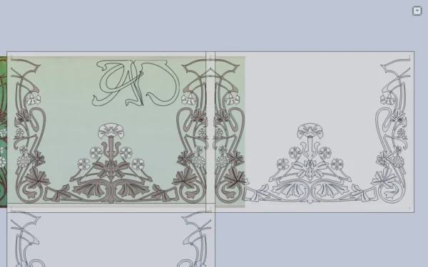 A&D Art Nouveau Wall Border Stencil #118, set of pdf, dxf, svg files - Image 5