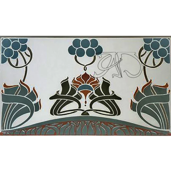 A&D Art Nouveau Wall Border Stencil #125, set of pdf, dxf, svg files