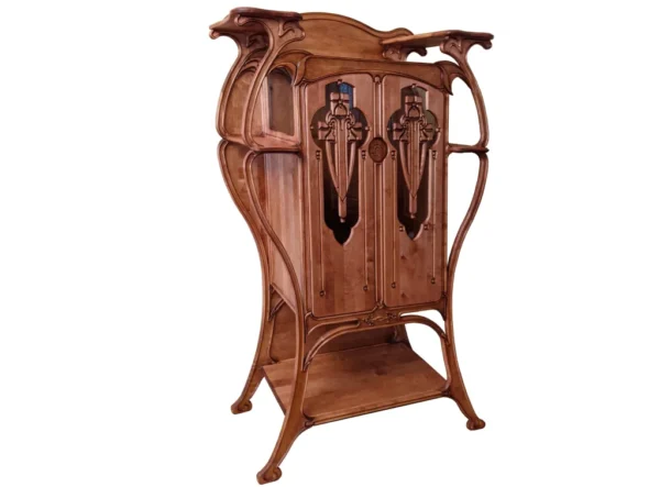 A&D Art Nouveau Furniture -  Armoire or small china cabinet or cupboard or Bar Cabinet