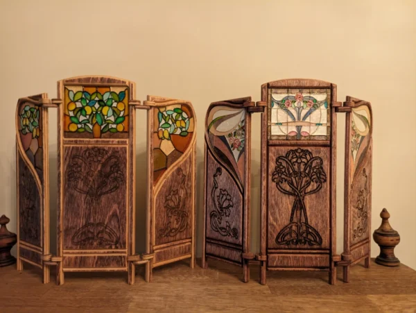 A&D Art Nouveau or Art Deco Style doll house folding screen - Image 12