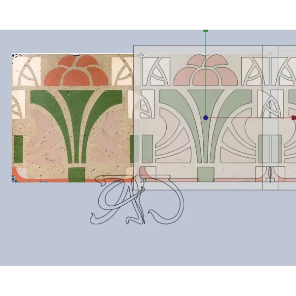 A&D Art Nouveau Wall Border Stencil #141, set of pdf, dxf, svg files