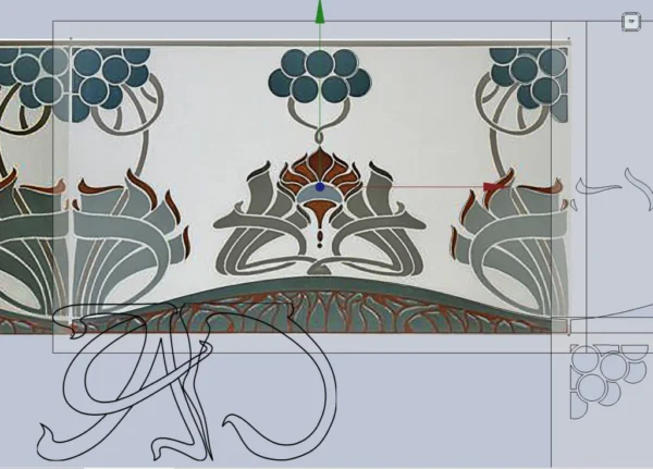 A&D Art Nouveau Wall Border Stencil #125, set of pdf, dxf, svg files - Image 3