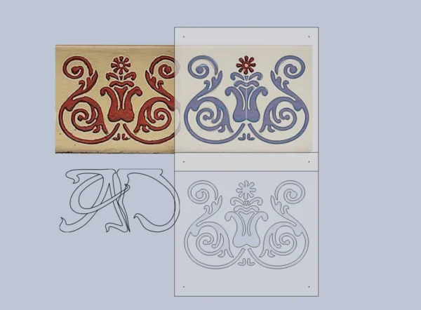 A&D Art Nouveau Wall Border Stencil #137, set of pdf, dxf, svg files - Image 4