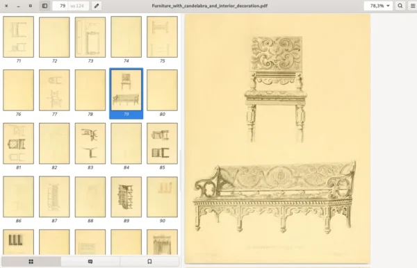 Furniture with candelabra and interior decoration. Designed by R.Bridgens. 5.1mb. 123p. - Image 5