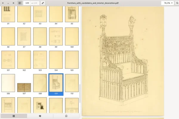 Furniture with candelabra and interior decoration. Designed by R.Bridgens. 5.1mb. 123p. - Image 4