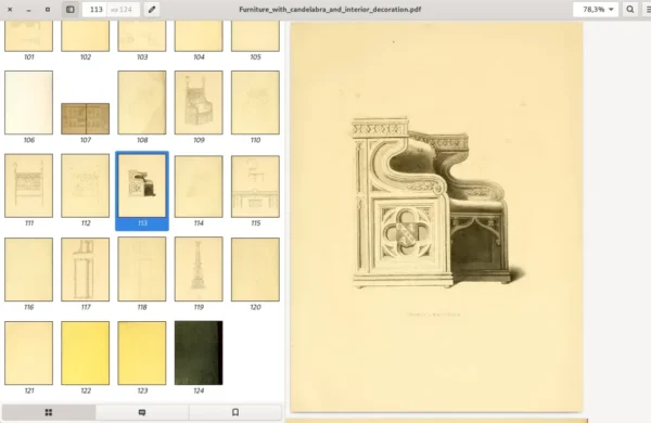 Furniture with candelabra and interior decoration. Designed by R.Bridgens. 5.1mb. 123p. - Image 3