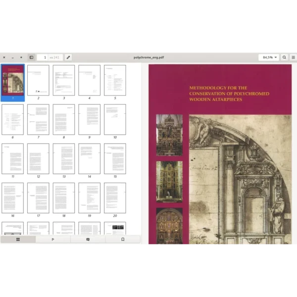 Methodology for the conservation of polychromed wooden altarpieces. 241p. 7.2mb.