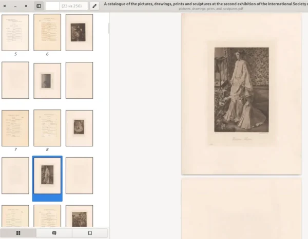 A catalog of the pictures, drawings, prints and sculptures at the second exhibition of the International society of sculptors, painters, gravers. Knightsbridge, 1899. 256p. - Image 19