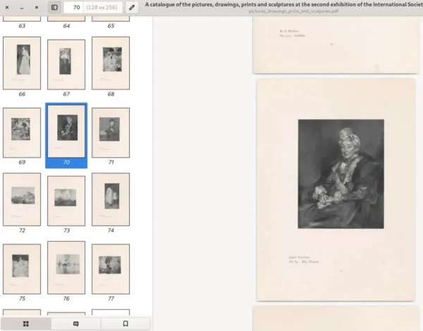 A catalog of the pictures, drawings, prints and sculptures at the second exhibition of the International society of sculptors, painters, gravers. Knightsbridge, 1899. 256p. - Image 12