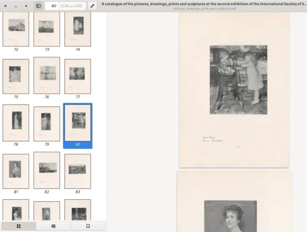 A catalog of the pictures, drawings, prints and sculptures at the second exhibition of the International society of sculptors, painters, gravers. Knightsbridge, 1899. 256p. - Image 11