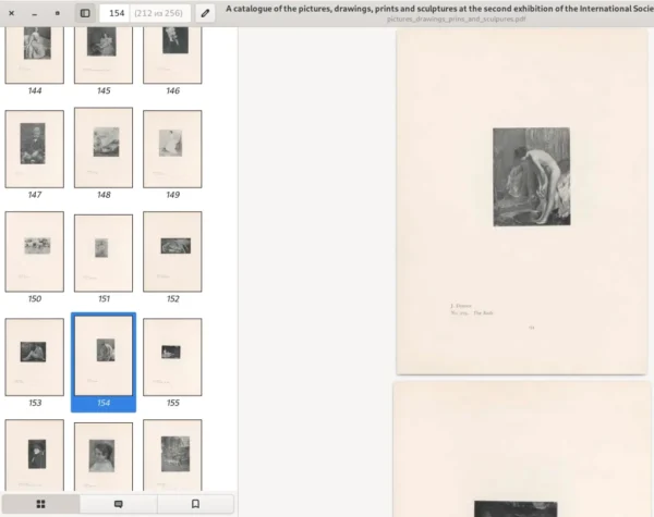 A catalog of the pictures, drawings, prints and sculptures at the second exhibition of the International society of sculptors, painters, gravers. Knightsbridge, 1899. 256p. - Image 6