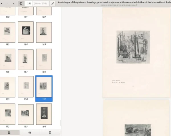 A catalog of the pictures, drawings, prints and sculptures at the second exhibition of the International society of sculptors, painters, gravers. Knightsbridge, 1899. 256p. - Image 3