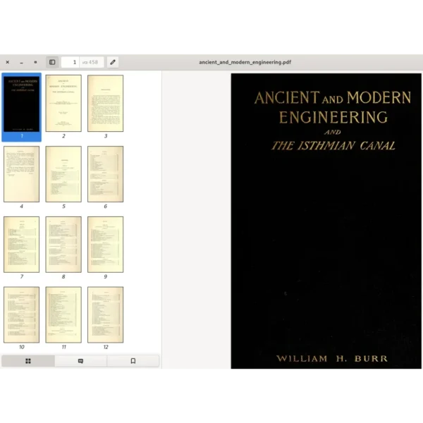 Ancient and modern engineering and the Isthmian canal. William H. Burr. London, 1903. 458p.