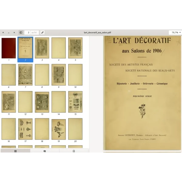 L'ART DECORATIF. Aux Salons de 1906. Bijouterie. Joailletie. Orfevrerie. Ceramique. Paris. 1906. 54p., 10.9mb