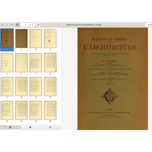 ELEMENTS ET THEORIE de L'ARCHITECTURE. J. Gaudet.  Tome 2. Paris. 1909. 672p - Image 3