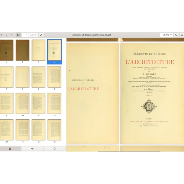 ELEMENTS ET THEORIE de L'ARCHITECTURE. J. Gaudet.  Tome 2. Paris. 1909. 672p