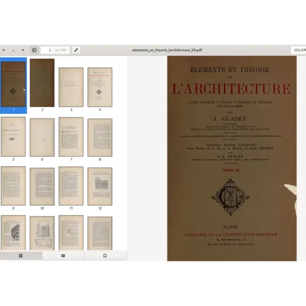 ELEMENTS ET THEORIE de L'ARCHITECTURE. J. Gaudet.  Tome 3. Paris. 1909. 768p. - Image 3