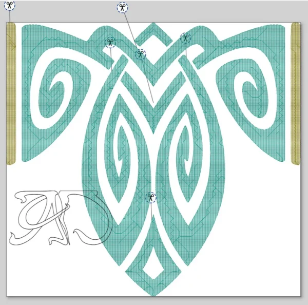 A&D Art Nouveau machine embroidery design #143, machine embroidery pes + pec + exp + jef + pdf files, embroidery Art Nouveau decor - Image 5