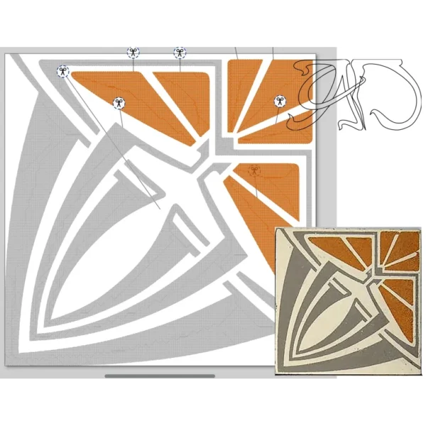 A&D Art Deco Wall Border Stencil #146_1, set of pdf, dxf, svg files - Image 6