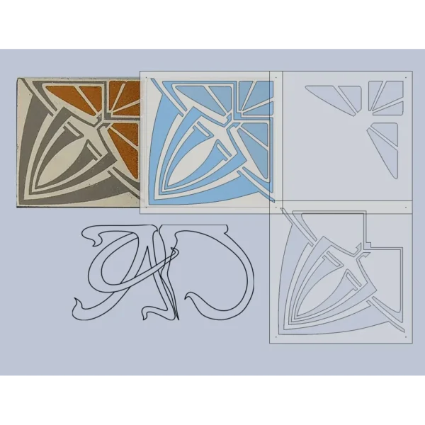 A&D Art Deco Wall Border Stencil #146_1, set of pdf, dxf, svg files - Image 2