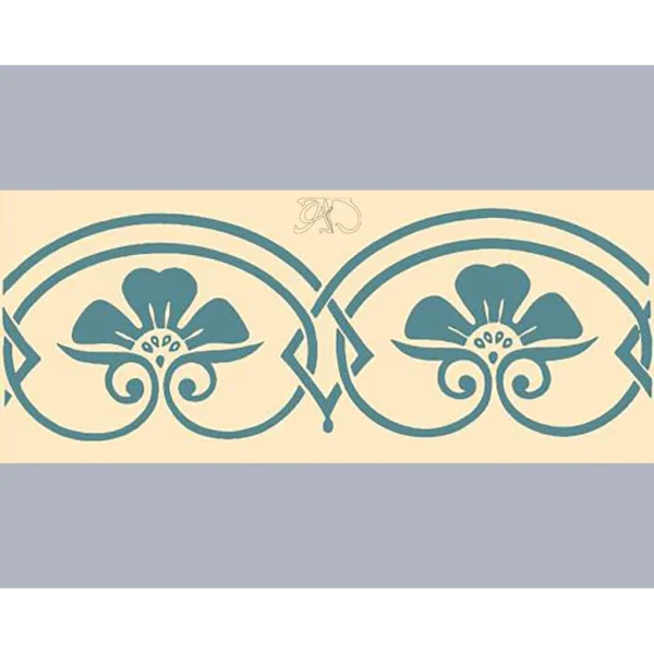 A&D Art Nouveau Wall Border Stencil #152, set of pdf, dxf, svg files