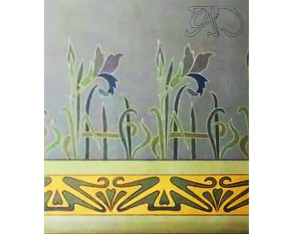 A&D Art Nouveau Wall Border Stencil #19_upper, set of pdf, dxf, svg files - Image 4