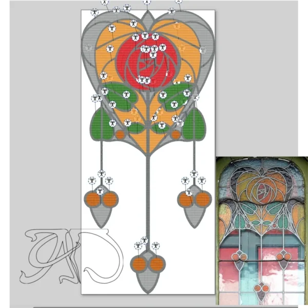 A&D Art Deco machine embroidery design #24, machine embroidery pes + pec + exp + jef + pdf files, embroidery Art Nouveau decor