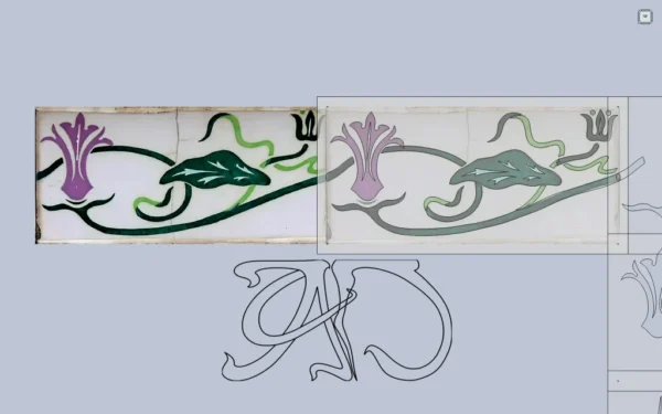 A&D Art Nouveau Wall Border Stencil #151, set of pdf, dxf, svg files - Image 4