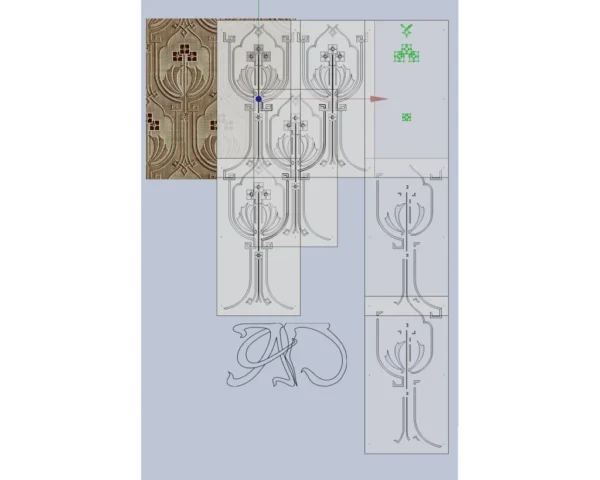 A&D Art Nouveau Wall Border Stencil #131, set of pdf, dxf, svg files - Image 5