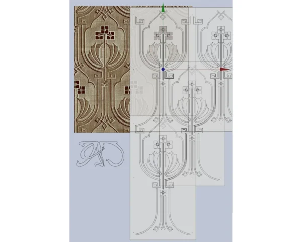 A&D Art Nouveau Wall Border Stencil #131, set of pdf, dxf, svg files - Image 6