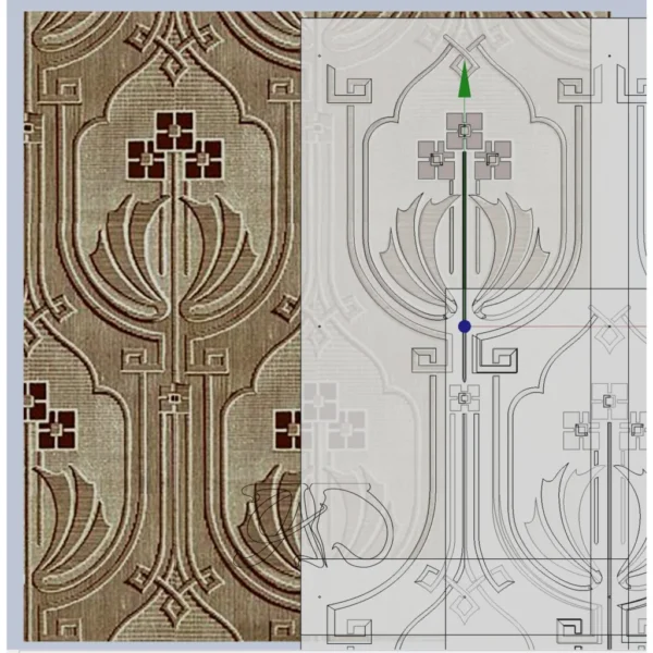 A&D Art Nouveau Wall Border Stencil #131, set of pdf, dxf, svg files