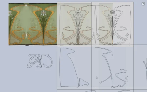 A&D Art Nouveau Wall Border Stencil #150, set of pdf, dxf, svg files - Image 6