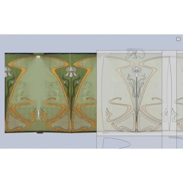 A&D Art Nouveau Wall Border Stencil #150, set of pdf, dxf, svg files