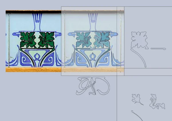 A&D Art Nouveau Wall Border Stencil #156, set of pdf, dxf, svg files - Image 4