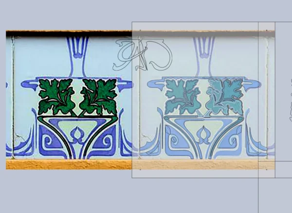 A&D Art Nouveau Wall Border Stencil #156, set of pdf, dxf, svg files - Image 5