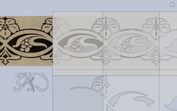 A&D Art Nouveau Wall Border Stencil #128, set of pdf, dxf, svg files - Image 5